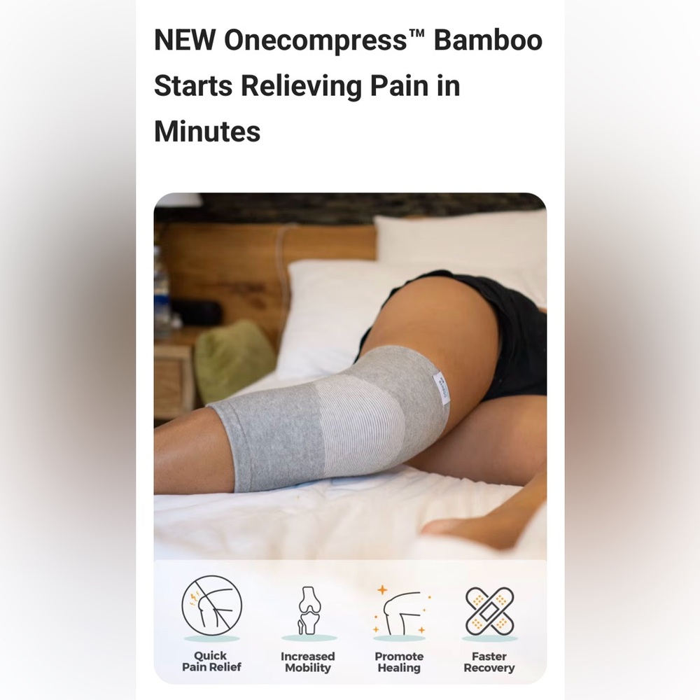 New in package! Onecompress Bamboo Knee Sleeves (2) Size XL Knee Recovery